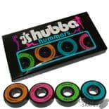 HUBBA "Hummers" Skateboard Precision Speed Bearings Set of 8 MULTI  COLOURED Longboard