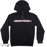 INDEPENDENT "Bar Cross" Youth Skateboard Zip Hood BLACK S only Kids INDY Hoodie Sweatshirt