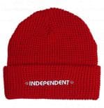 INDEPENDENT "Bar Embroidered" Skateboard Snowboard Woolly Hat Beanie CARDINAL RED  OSFA INDY