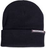 INDEPENDENT "Bar Label" Skateboard Snowboard Woolly Hat Beanie BLACK OSFA INDY