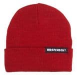INDEPENDENT "Bar Label" Skateboard Snowboard Woolly Hat Beanie CARDINAL RED  OSFA INDY