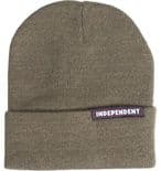 INDEPENDENT "Bar Label" Skateboard Snowboard Woolly Hat Beanie  OLIVE GREEN OSFA INDY