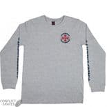 INDEPENDENT "ITC Cross" Youth Skateboard Long Sleeve T-Shirt GREY S only Kids INDY