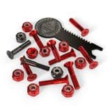 INDEPENDENT "Precision Bolts"  Skateboard Truck Mounting Bolts RED 1.0" + TOOL Phillips