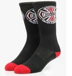 INDEPENDENT "Truck Co"  Skateboard Socks BLACK OSFA 1 pair Sox