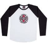 INDEPENDENT "Truck Co.  Baseball" Youth Skateboard Long Sleeve T-Shirt  BLACK / WHITE  S or XL  Kids