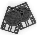 INDEPENDENT TRUCK Co. "Riser Pads - Genuine Parts" Skateboard Hard Risers 1/4" pair BLACK Riser