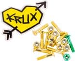 KRUX TRUCKS "Krome - 9 Bolts" Skateboard Truck Mounting Bolts 1.0" GOLD Phillips