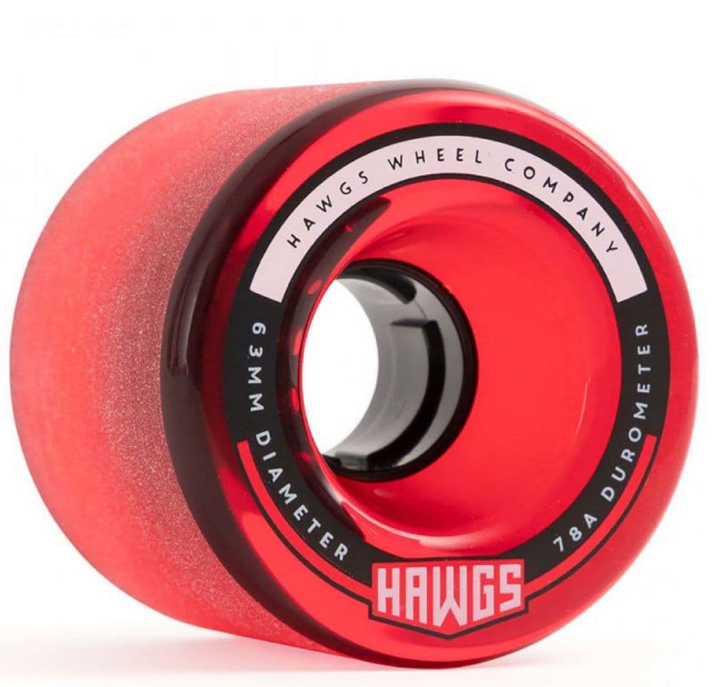 LANDYACHTZ "Fattie" HAWGS 63mm 78a CLEAR RED Skateboard Wheels Slide