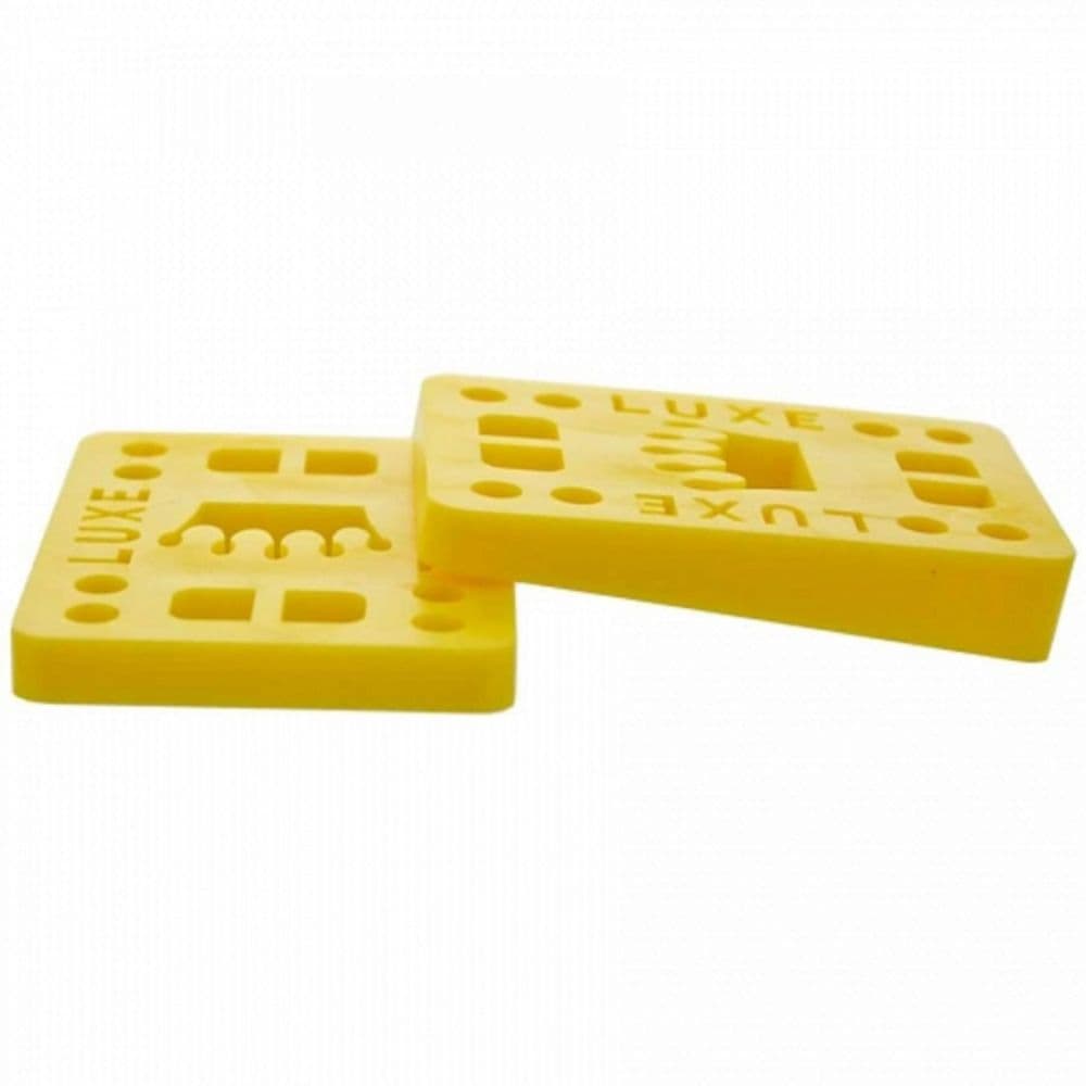 LUXE "Wedge" Skateboard Angled Riser Pads Longboard YELLOW Pair