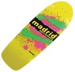 MADRID "Explosion" Skateboard Deck 9.375" x 29.0" YELLOW 1980s OG Concave