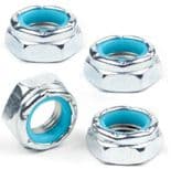 MODUS "Axle Nuts" Nylock Skateboard longboard Old Skool x4 Silver 8mm