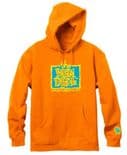 NEW DEAL "Napkin" Skateboard Hood Sweatshirt ORANGE M or L  Hoodie 1990s