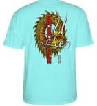 POWELL PERALTA "Caballero Ban This Dragon" Skateboard T-Shirt TEAL ICE M L XL Tee CAB