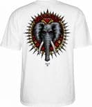POWELL PERALTA "Elephant" Mike Vallely Skateboard T-Shirt WHITE SMALL only Tee Bones Brigade