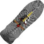 POWELL PERALTA "Geegah Skull & Sword" Skateboard Deck 9.75" x 30" SILVER Old Skool 1980s
