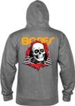 POWELL PERALTA "Ripper" Skateboard Hooded Sweatshirt GUNMETAL Hoody M L XL