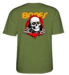 POWELL PERALTA "Ripper" Youth Junior Skateboard T-Shirt ARMY GREEN Kids Sized Tee