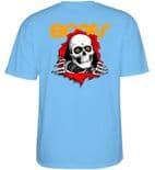 POWELL PERALTA "Ripper" Youth Junior Skateboard T-Shirt CAROLINA BLUE Kids Sized Tee
