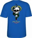 POWELL PERALTA "Skull & Snake" McGill Skateboard T-Shirt ROYAL BLUE Large only Tee Bones Brigade