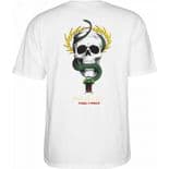 POWELL PERALTA "Skull & Snake" McGill Skateboard T-Shirt WHITE XL only Tee Bones Brigade