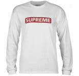 POWELL PERALTA "Supreme" Skateboard Long Sleeve T-Shirt WHITE  L or XL Bones Brigade LST