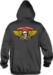 POWELL PERALTA "Winged Ripper" Skateboard Hooded Sweatshirt CHARCOAL HEATHER  Hoody