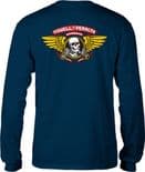 POWELL PERALTA "Winged Ripper" Skateboard Long Sleeve T-Shirt NAVY BLUE M L or XL Old Skool  LST