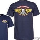 POWELL PERALTA "Winged Ripper" Skateboard T-Shirt NAVY Bones Brigade Old Skool