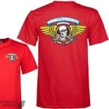 POWELL PERALTA "Winged Ripper" Skateboard T-Shirt  RED  SMALL only  Bones Brigade Old Skool