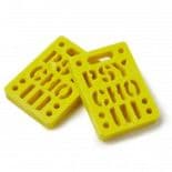 PSYCHO Skateboard Riser Pads Soft Risers 1/2" pair YELLOW Old Skool Longboard