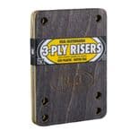 REAL SKATEBOARDS "Universal 3 Ply Risers" Skateboard Riser Pads 1/8" pair BLACK