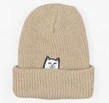 RIPNDIP "Lord Nermal" Skateboard Snowboard Wooly Hat Rib Beanie CREAM