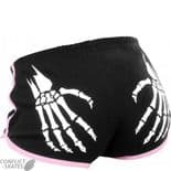 ROLLERBONES "Booty Shorts" Roller Derby Black/Pink  XL only Hotpants Rollerskate