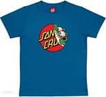 SANTA CRUZ  "Beware Dot" Youth Junior Skateboard T-Shirt COBALT  M L or XL Kids Tee