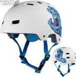 SANTA CRUZ / BULLET Skateboard Helmet Screaming Hand WHITE Roller Derby s/m or  l/xl Jim Phillips