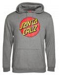SANTA CRUZ "Classic Dot" Hooded Sweatshirt HEATHER GREY  S M L XL Hood Hoodie Pullover