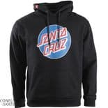 SANTA CRUZ "Classic Dot" Skateboard Hood Sweatshirt BLACK / BLUE M or L onlyHooded Sweat