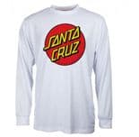 SANTA CRUZ "Classic Dot" Skateboard Long Sleeve T-Shirt WHITE S M L XL XXL