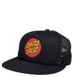 SANTA CRUZ  "Classic Dot" Trucker Mesh Cap Skateboard BLACK / BLACK OSFA