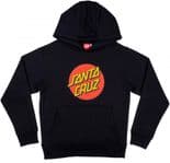 SANTA CRUZ "Classic Dot" Youth Skateboard  Hood BLACK S  M L XL Kids Hoodie Sweatshirt