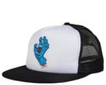 SANTA CRUZ  "Classic Hand" Trucker Mesh Cap Skateboard BLACK / WHITE OSFA Screaming