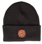 SANTA CRUZ "Classic Label Dot"  Skateboard Snowboard Wooliy Hat Beanie BLACK