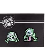 SANTA CRUZ  "Eyegore - Pin Set" Lapel Pin Badges (2) Skateboard  3.5cm  GREEN 2 Pack