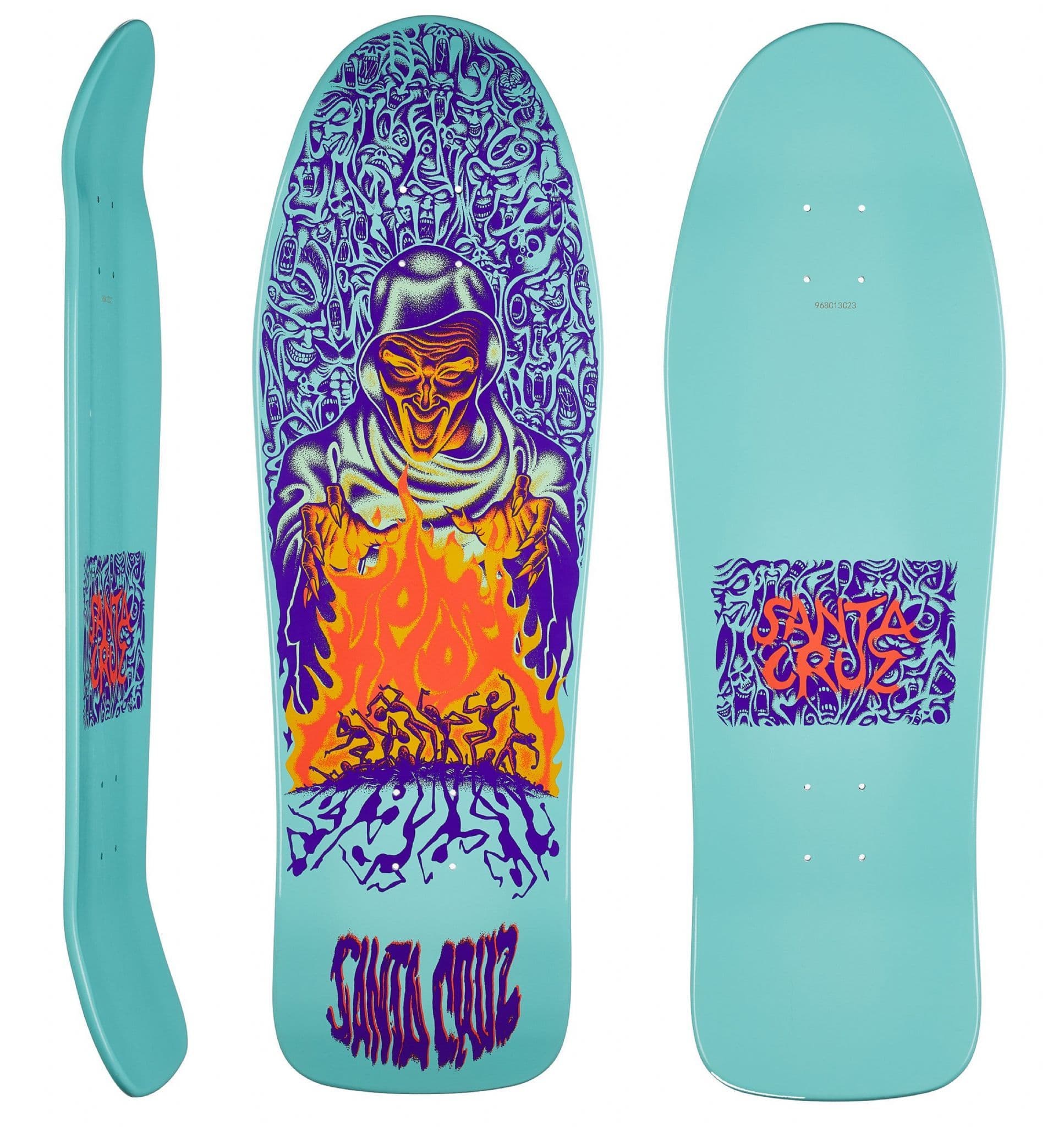 Skateboard Santa Cruz Knox Firepit - Shape Oldschool, Glow In Dark, 7-ply