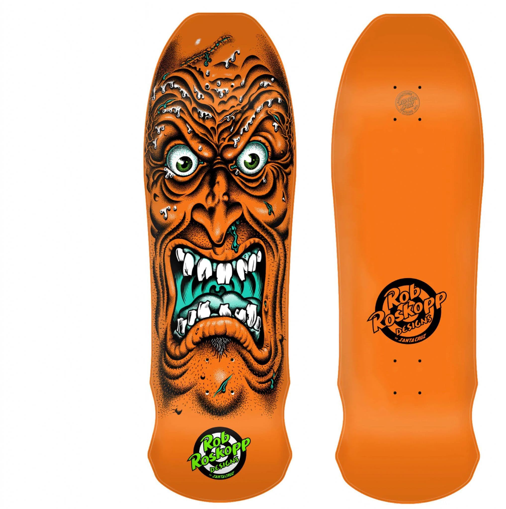 Rob Roskopp アートデッキ オレンジ Santa Cruz Rob Roskopp Face Reissue Skateboard Deck 9.5