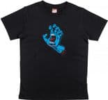 SANTA CRUZ  "Screaming Hand" Youth Junior Skateboard T-Shirt BLACK  S M L or XL Kids Tee