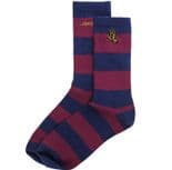 SANTA CRUZ "Screaming Mono Hand Stripe" Socks Skateboard Jim Phillips NAVY  OSFA 1 pair