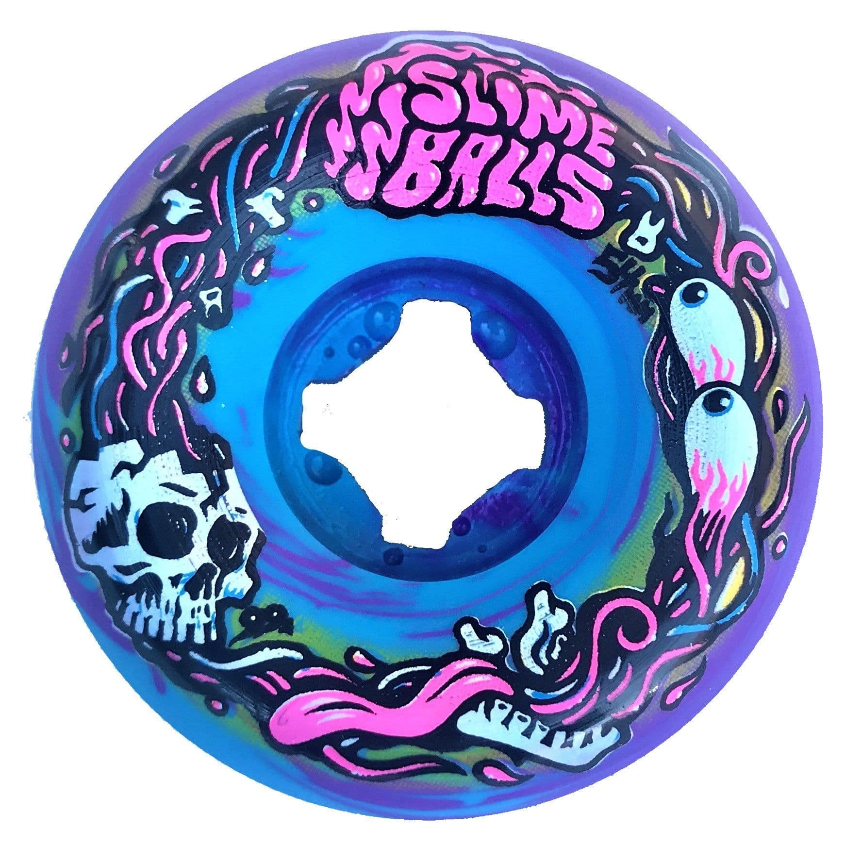 Roues De Skateboard Santa Cruz Slime Balls 55 Mm 99a – Blanches – Neuf – Pour Street/park