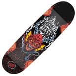 SANTA CRUZ x STRANGER THINGS "Hellfire Club Flames" Skateboard Deck 9.0" EGG GLOW in DARK